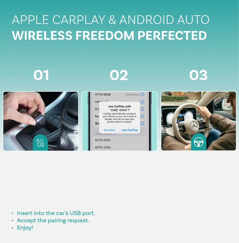 Ottocast Mini Cube Wireless CarPlay/Android Auto Adapter - Image 13